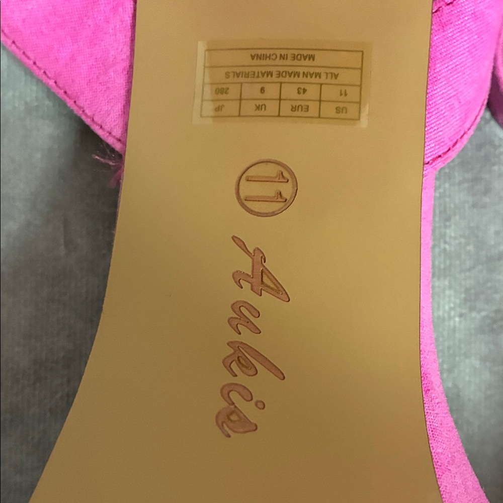 Ankis Hot Pink Suede Block Heel Ankle-Strap Sandals - Picture 7 of 7